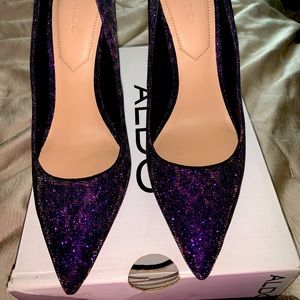 ALDO purple cheetah heels with matching bag